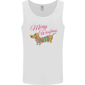 Merry Wiener Funny Christmas Dog Mens Vest Tank Top White
