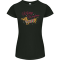 Merry Wiener Funny Christmas Dog Womens Petite Cut T-Shirt Black