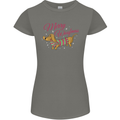 Merry Wiener Funny Christmas Dog Womens Petite Cut T-Shirt Charcoal