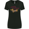 Merry Wiener Funny Christmas Dog Womens Wider Cut T-Shirt Black