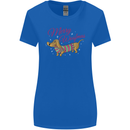 Merry Wiener Funny Christmas Dog Womens Wider Cut T-Shirt Royal Blue