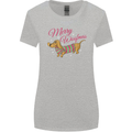 Merry Wiener Funny Christmas Dog Womens Wider Cut T-Shirt Sports Grey