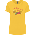 Merry Wiener Funny Christmas Dog Womens Wider Cut T-Shirt Yellow