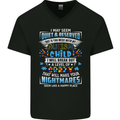Mess With My Autism Child Autistic ASD Mens V-Neck Cotton T-Shirt Black