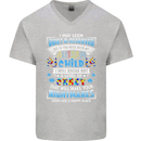 Mess With My Autism Child Autistic ASD Mens V-Neck Cotton T-Shirt Sports Grey