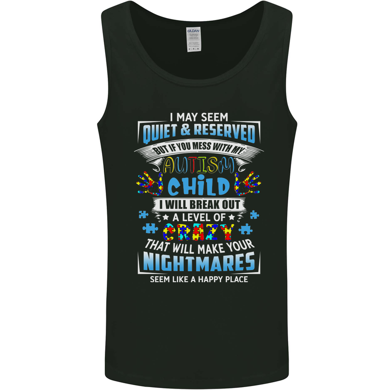 Mess With My Autism Child Autistic ASD Mens Vest Tank Top Black
