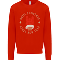 Metal Christmas Heavy Rock Music Guitar Kids Sweatshirt Jumper Bright Red