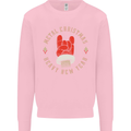 Metal Christmas Heavy Rock Music Guitar Kids Sweatshirt Jumper Light Pink