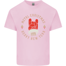 Metal Christmas Heavy Rock Music Guitar Kids T-Shirt Childrens Light Pink