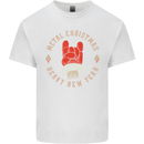 Metal Christmas Heavy Rock Music Guitar Kids T-Shirt Childrens White