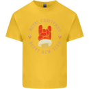 Metal Christmas Heavy Rock Music Guitar Kids T-Shirt Childrens Yellow