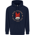 Metal Christmas Heavy Rock Music Guitar Mens 80% Cotton Hoodie Navy Blue