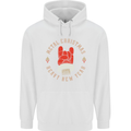 Metal Christmas Heavy Rock Music Guitar Mens 80% Cotton Hoodie White