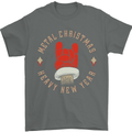 Metal Christmas Heavy Rock Music Guitar Mens T-Shirt Cotton Gildan Charcoal
