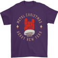 Metal Christmas Heavy Rock Music Guitar Mens T-Shirt Cotton Gildan Purple