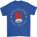 Metal Christmas Heavy Rock Music Guitar Mens T-Shirt Cotton Gildan Royal Blue