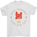 Metal Christmas Heavy Rock Music Guitar Mens T-Shirt Cotton Gildan White