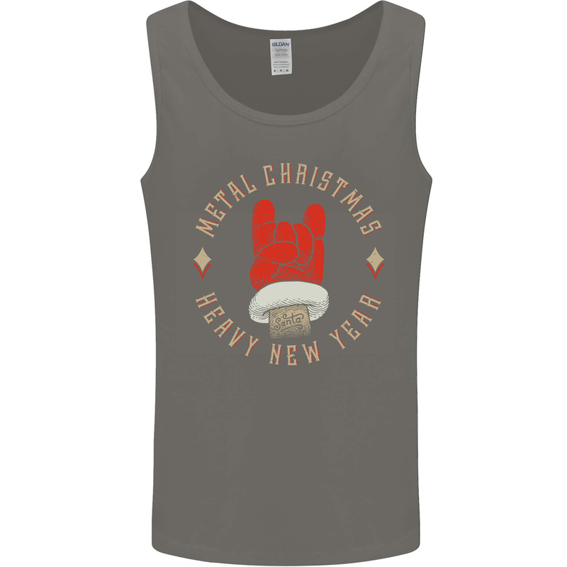 Metal Christmas Heavy Rock Music Guitar Mens Vest Tank Top Charcoal