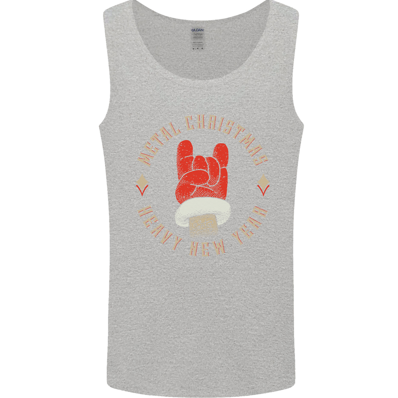Metal Christmas Heavy Rock Music Guitar Mens Vest Tank Top Sports Grey