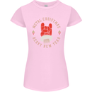 Metal Christmas Heavy Rock Music Guitar Womens Petite Cut T-Shirt Light Pink