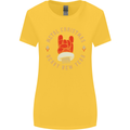 Metal Christmas Heavy Rock Music Guitar Womens Wider Cut T-Shirt Yellow