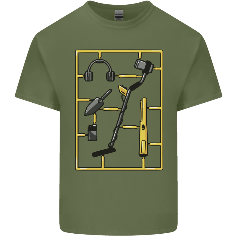 Metal Detecting Equipment ;Detector Stuff Mens Cotton T-Shirt Tee Top Military Green