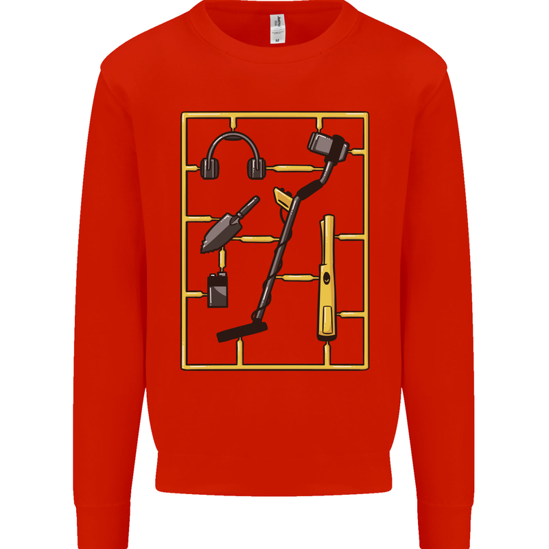 Metal Detecting Equipment ;Detector Stuff Mens Sweatshirt Jumper Bright Red