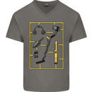 Metal Detecting Equipment ;Detector Stuff Mens V-Neck Cotton T-Shirt Charcoal