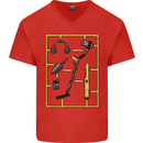 Metal Detecting Equipment ;Detector Stuff Mens V-Neck Cotton T-Shirt Red