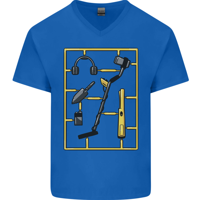 Metal Detecting Equipment ;Detector Stuff Mens V-Neck Cotton T-Shirt Royal Blue