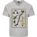 Metal Detecting Equipment ;Detector Stuff Mens V-Neck Cotton T-Shirt Sports Grey