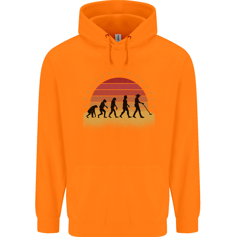 Metal Detecting Evolution Detector Childrens Kids Hoodie Orange