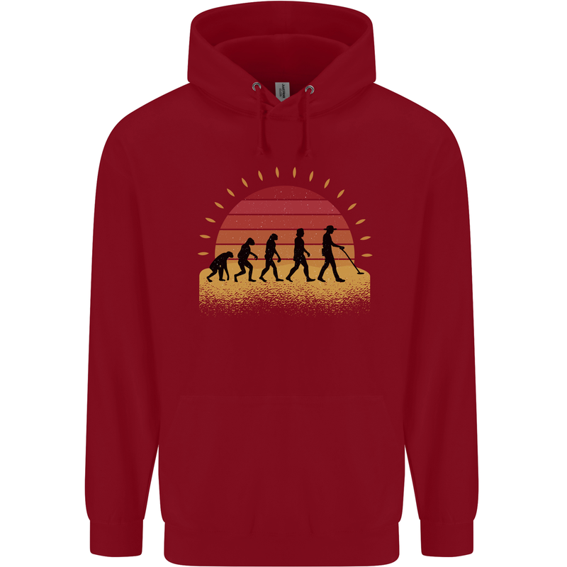 Metal Detecting Evolution Detector Childrens Kids Hoodie Red