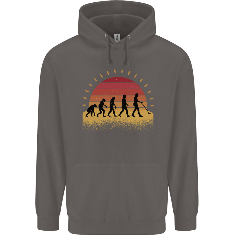 Metal Detecting Evolution Detector Mens 80% Cotton Hoodie Charcoal