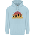 Metal Detecting Evolution Detector Mens 80% Cotton Hoodie Light Blue