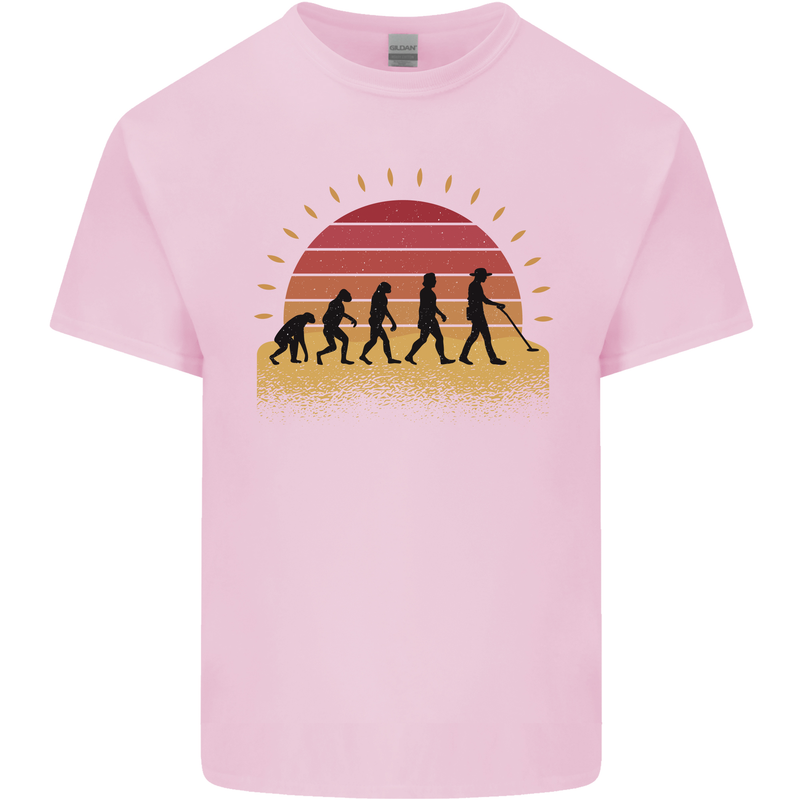 Metal Detecting Evolution Detector Mens Cotton T-Shirt Tee Top Light Pink