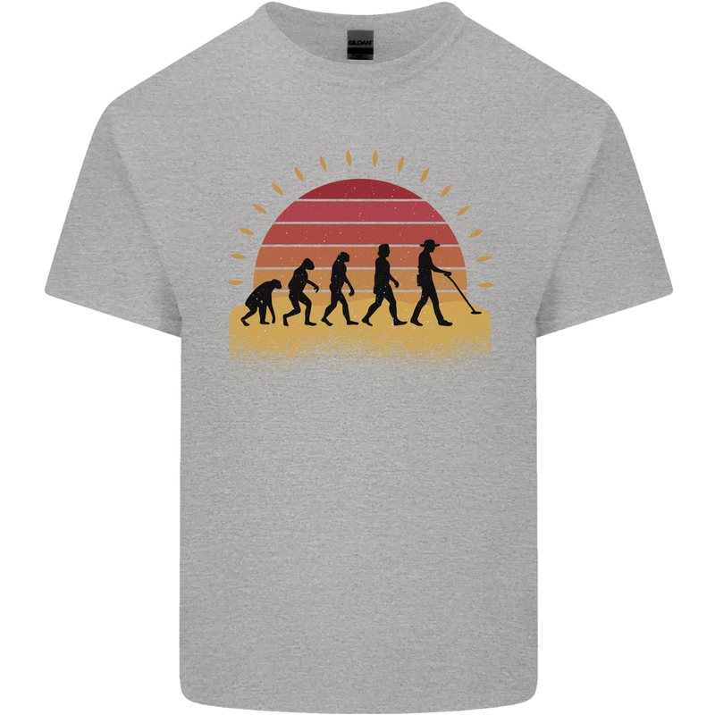 Metal Detecting Evolution Detector Mens Cotton T-Shirt Tee Top Sports Grey