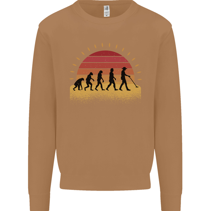 Metal Detecting Evolution Detector Mens Sweatshirt Jumper Caramel Latte