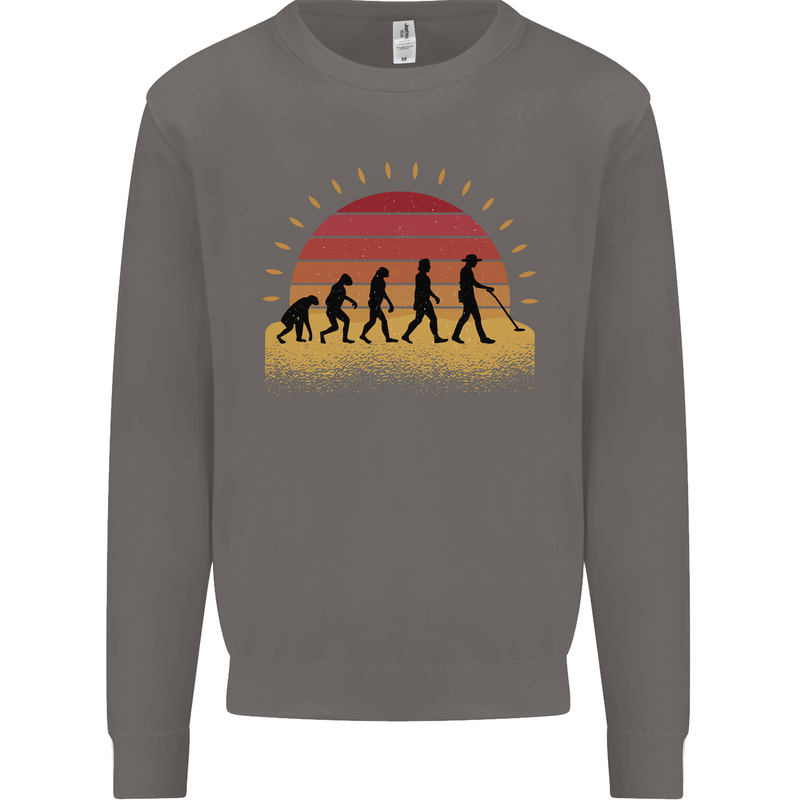 Metal Detecting Evolution Detector Mens Sweatshirt Jumper Charcoal
