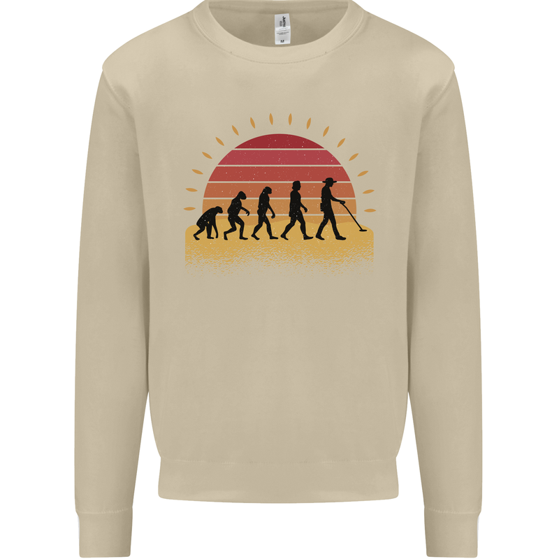 Metal Detecting Evolution Detector Mens Sweatshirt Jumper Sand