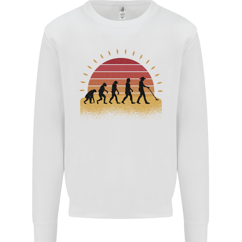 Metal Detecting Evolution Detector Mens Sweatshirt Jumper White