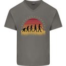 Metal Detecting Evolution Detector Mens V-Neck Cotton T-Shirt Charcoal