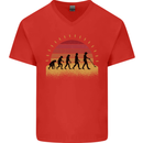 Metal Detecting Evolution Detector Mens V-Neck Cotton T-Shirt Red
