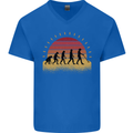 Metal Detecting Evolution Detector Mens V-Neck Cotton T-Shirt Royal Blue