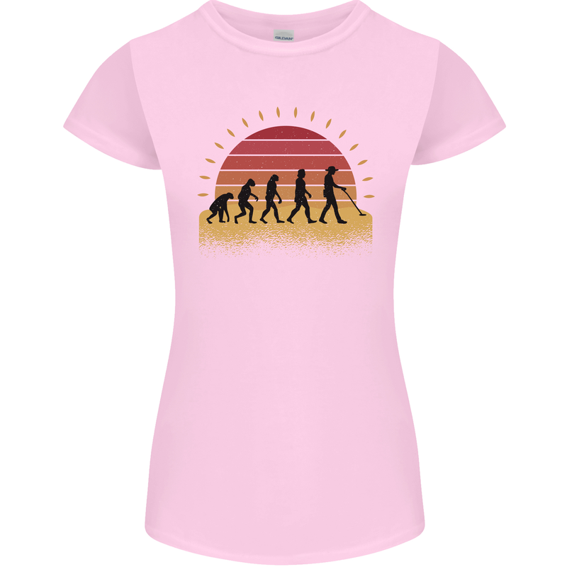 Metal Detecting Evolution Detector Womens Petite Cut T-Shirt Light Pink