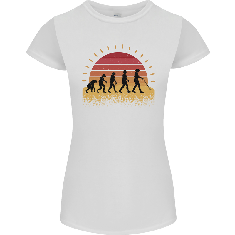 Metal Detecting Evolution Detector Womens Petite Cut T-Shirt White