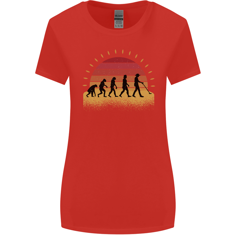 Metal Detecting Evolution Detector Womens Wider Cut T-Shirt Red