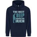 Metal Detecting The Next Beep Funny Childrens Kids Hoodie Navy Blue