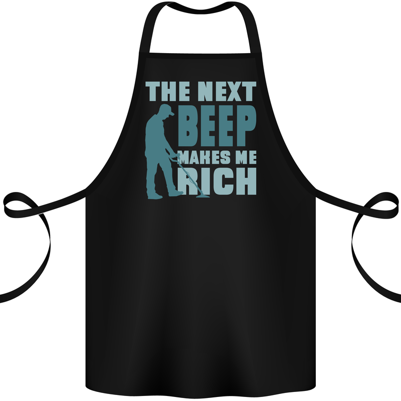 Metal Detecting The Next Beep Funny Cotton Apron 100% Organic Black