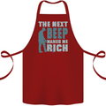 Metal Detecting The Next Beep Funny Cotton Apron 100% Organic Maroon